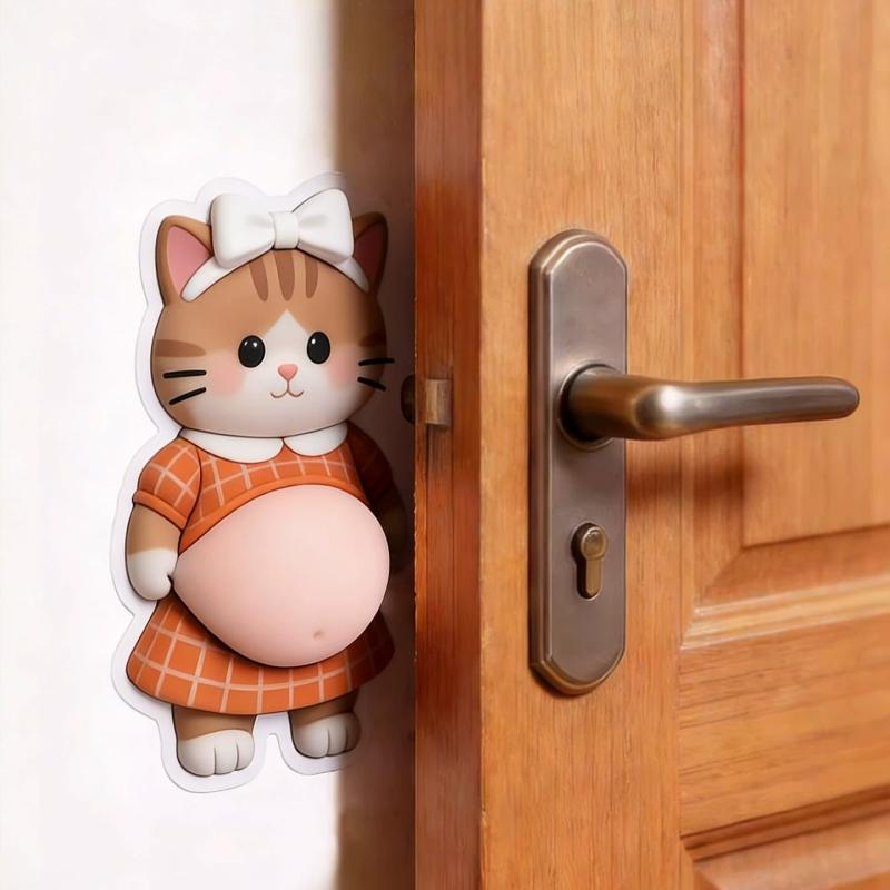 3D Fat Chai Dog Anti Collision Stickers DIY Cute Kitten Soft Silicone Self-Adhesive Stickers Children's Toy Birthday Gift