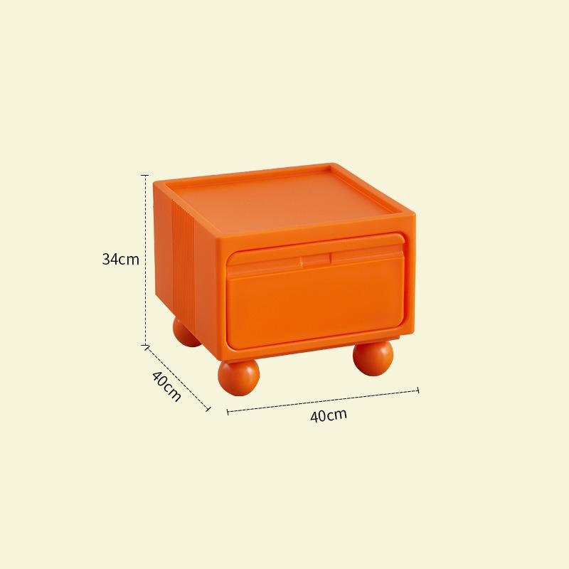 Nordische Kunststoff-Nachttische Schubladen Design Minimalistischer Nachttisch Schlafzimmer Mobiler Tisch Schlafzimmermöbel