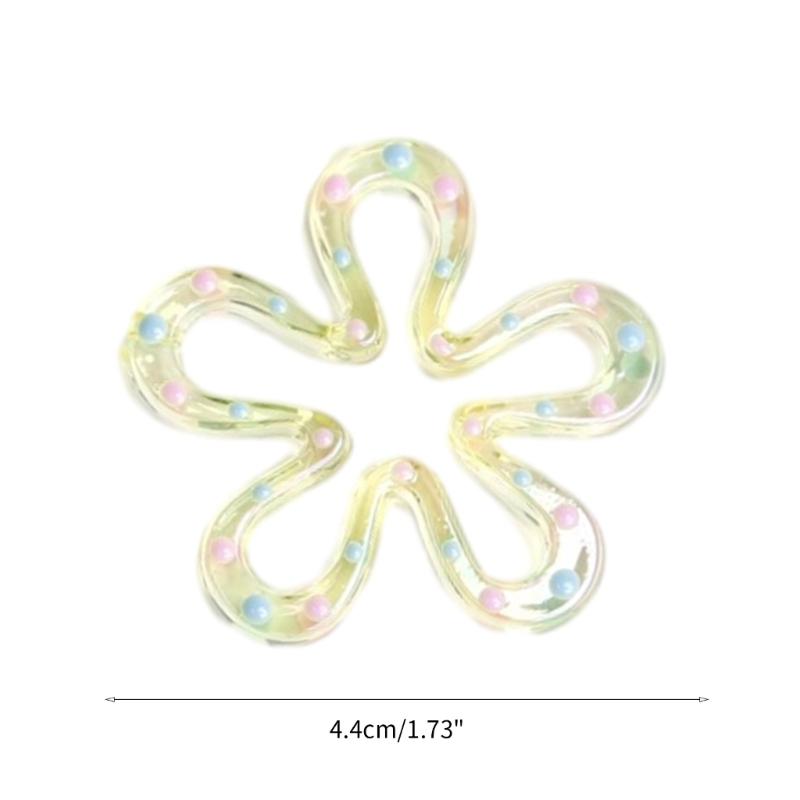 Resin Five-Petal Flower Loose Beads Double Side Flower Charm Pendant DIY Accessories Necklaces Earring Jewelry Making