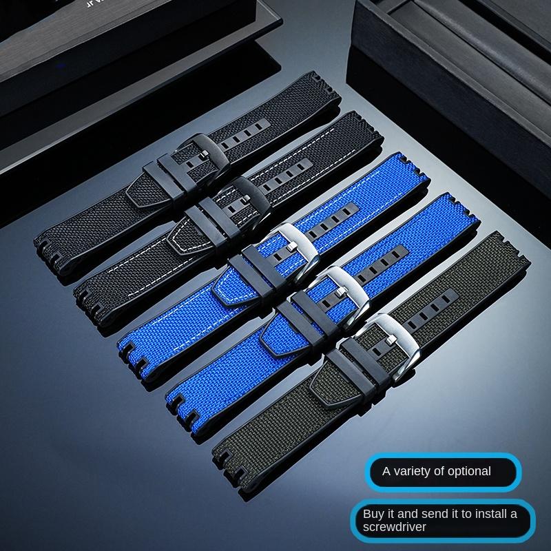 For Tissot 1853 men's T115.427A Nylon Rubber Strap T115417A Replacement Watch Bands Racing Series Watche Accessories