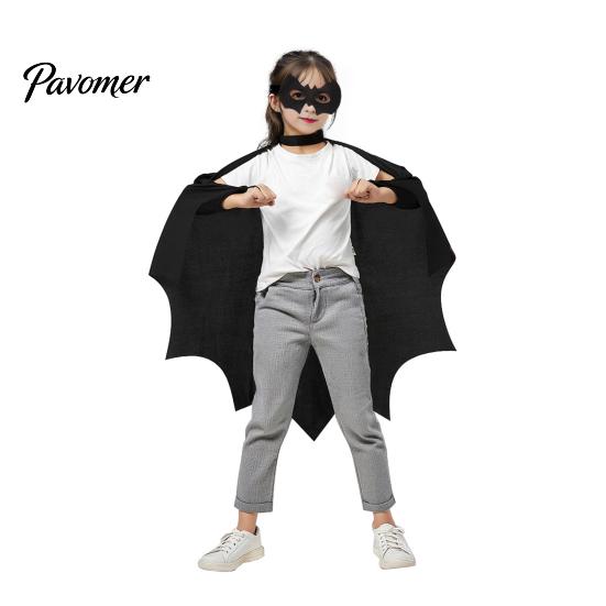 Maskerade Bühnenauftrittskleidung Halloween Fledermausflügel Umhang, Kostüm für Erwachsene und Kinder mit Kapuze Festliches Süßes oder Saures Outfit Cosplay Umhang für Party Langlebig