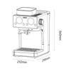 HIBREW H20 Espresso Coffee Machine 1350W 20Bar with Built-in Grinder Milk Frother, 20-Level Grind Adjustment,1.8L Water Tank