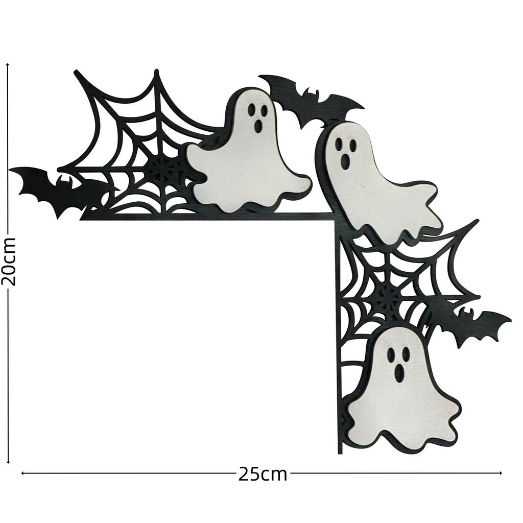 Halloween New Wooden Door Frame Decoration Door Corner Home Spider Bat Ghost Decoration Gothic Style Halloween Ornament