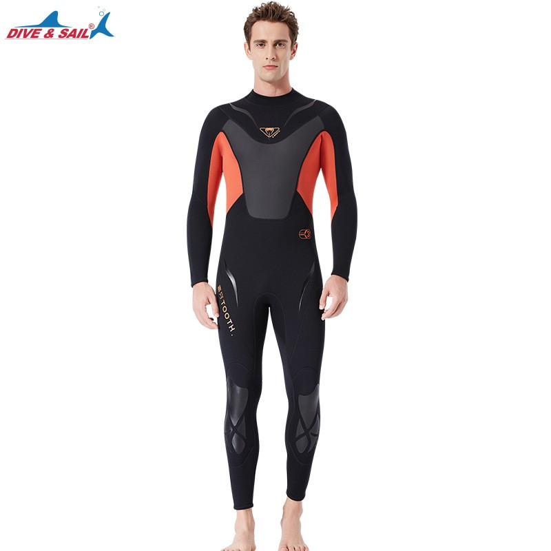 Manufacturer 3mm Diving Suit Men's Wet One-piece Thermal Snorkel Long-sleeved Cold-proof Surfing Swimsuit