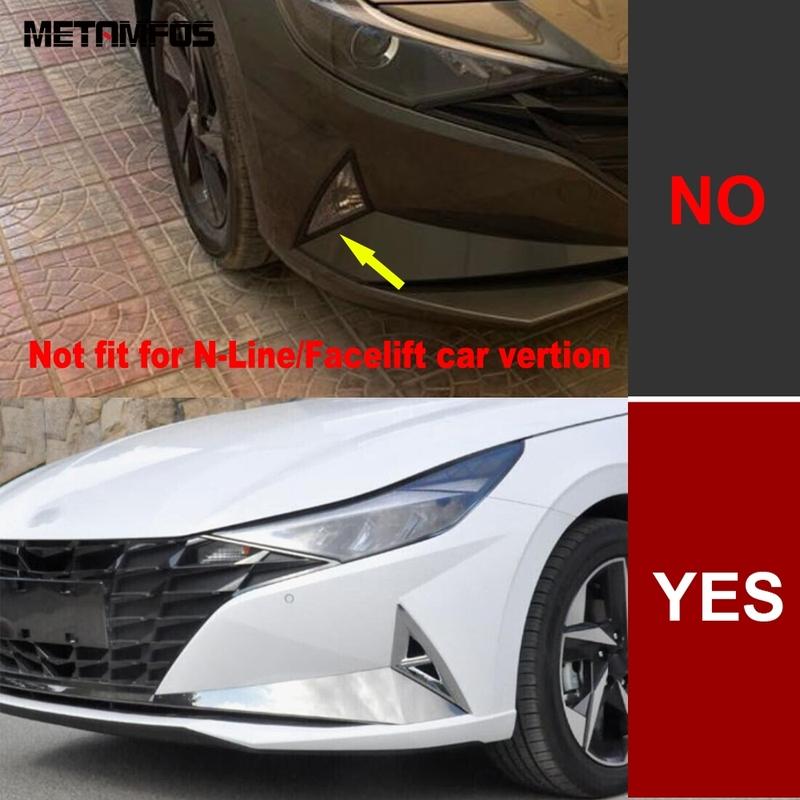 Accessories For Hyundai Elantra Avante    Carbon Fiber Front Fog Light Lamp Cover Trim Foglight Protection Frame