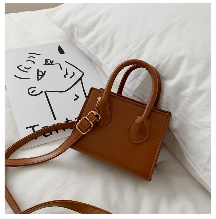 

Small Square Bag Popular Retro Mini Handbag Literary Crowds Shoulder Messenger Female Bag All-Match Top Handle Purse Women