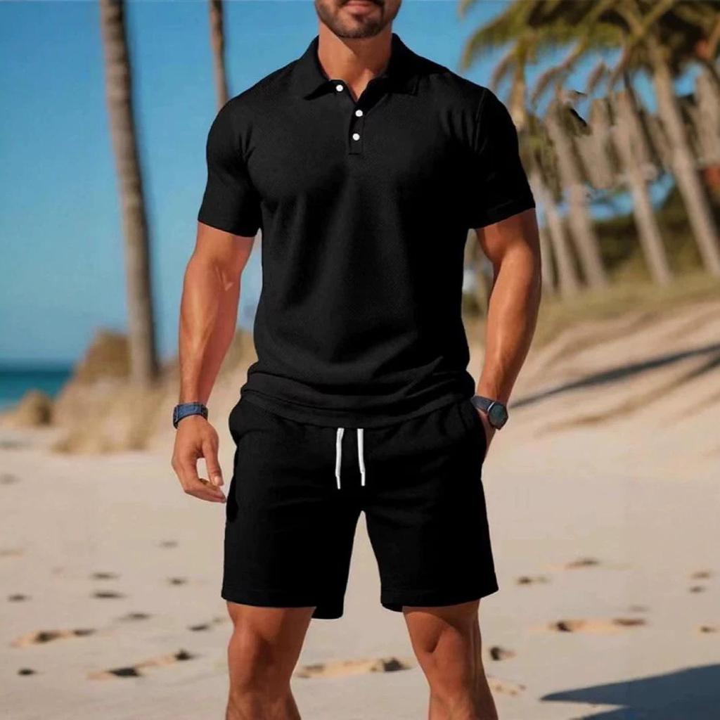 2026 Summer Collection: High-Quality Versatile Trendy Short Sleeve Polo Shirt & Shorts Set - Casual Fashion