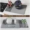 Silicone Coffee Mat, Coffee Maker Mat, 24"x16" Silicone Coffee Mat Spill-Proof, Heat-Resistant, Non-Slip, Detachable Dish Drying