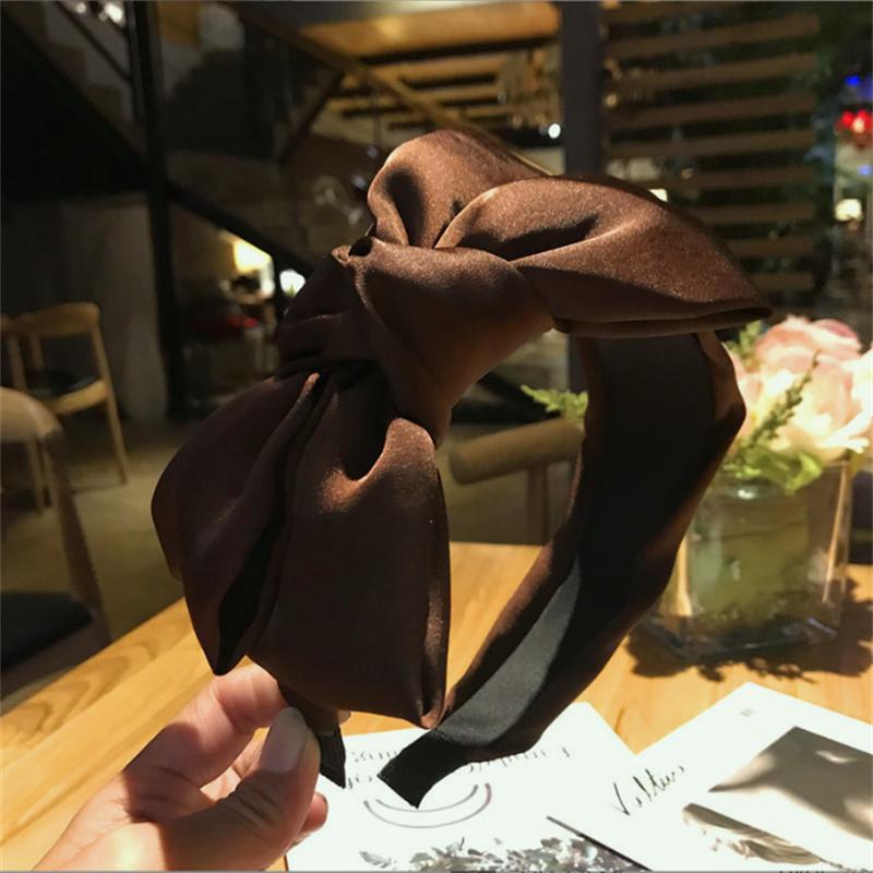 Solid Bowknot Hairbands For Women Fashion Wide Headbands Girl Hair Bands Female Bow Hair Head Hoop Headwear Hair Accessories