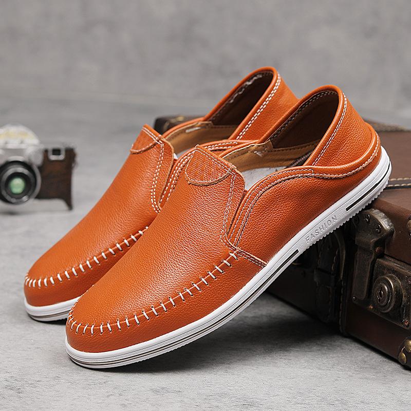 

Мужская обувь лоферы на одну педаль мужская обувь для вождения повседневная весенне-летняя закрытая обувь большого размера обувь Doudou ручной работы кожаная обувь мужская 47 коричневый