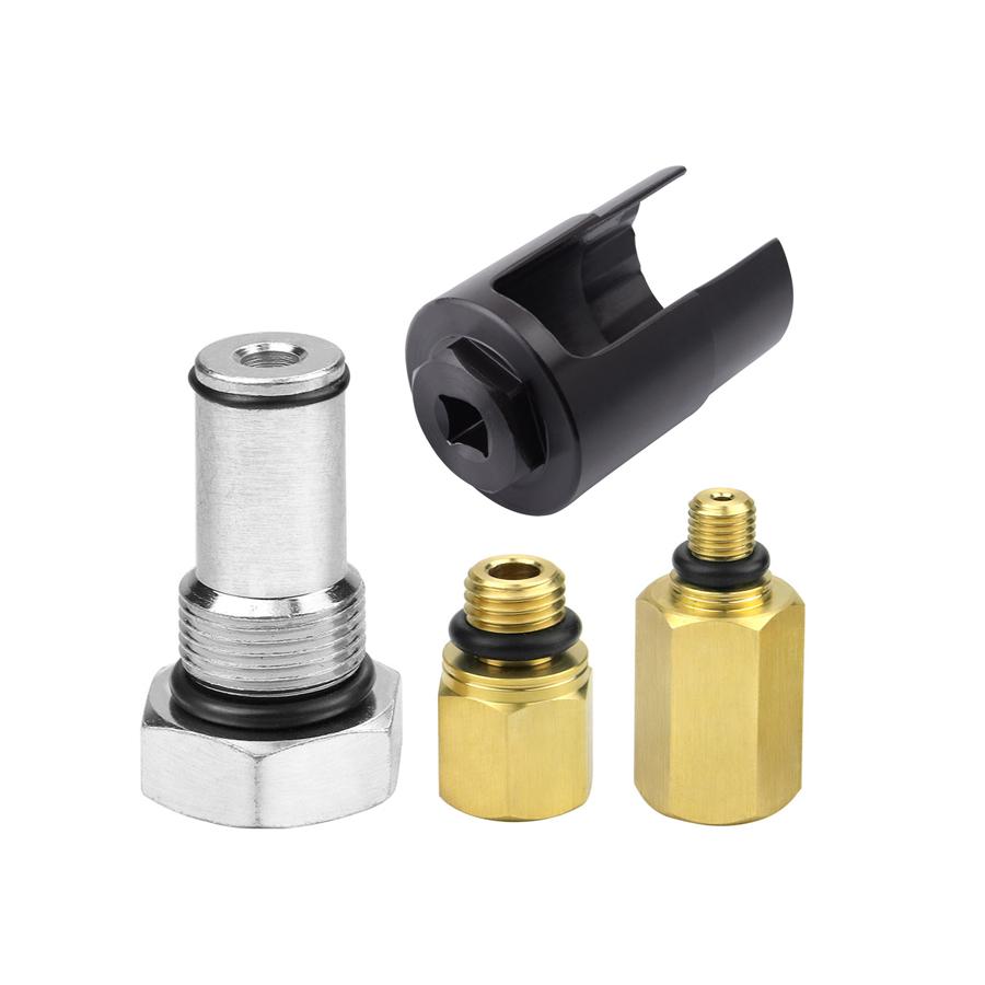 4PCS Valve Socket & Air Test Fitting Tool & Oil Rail Adapters For Ford 6.0L