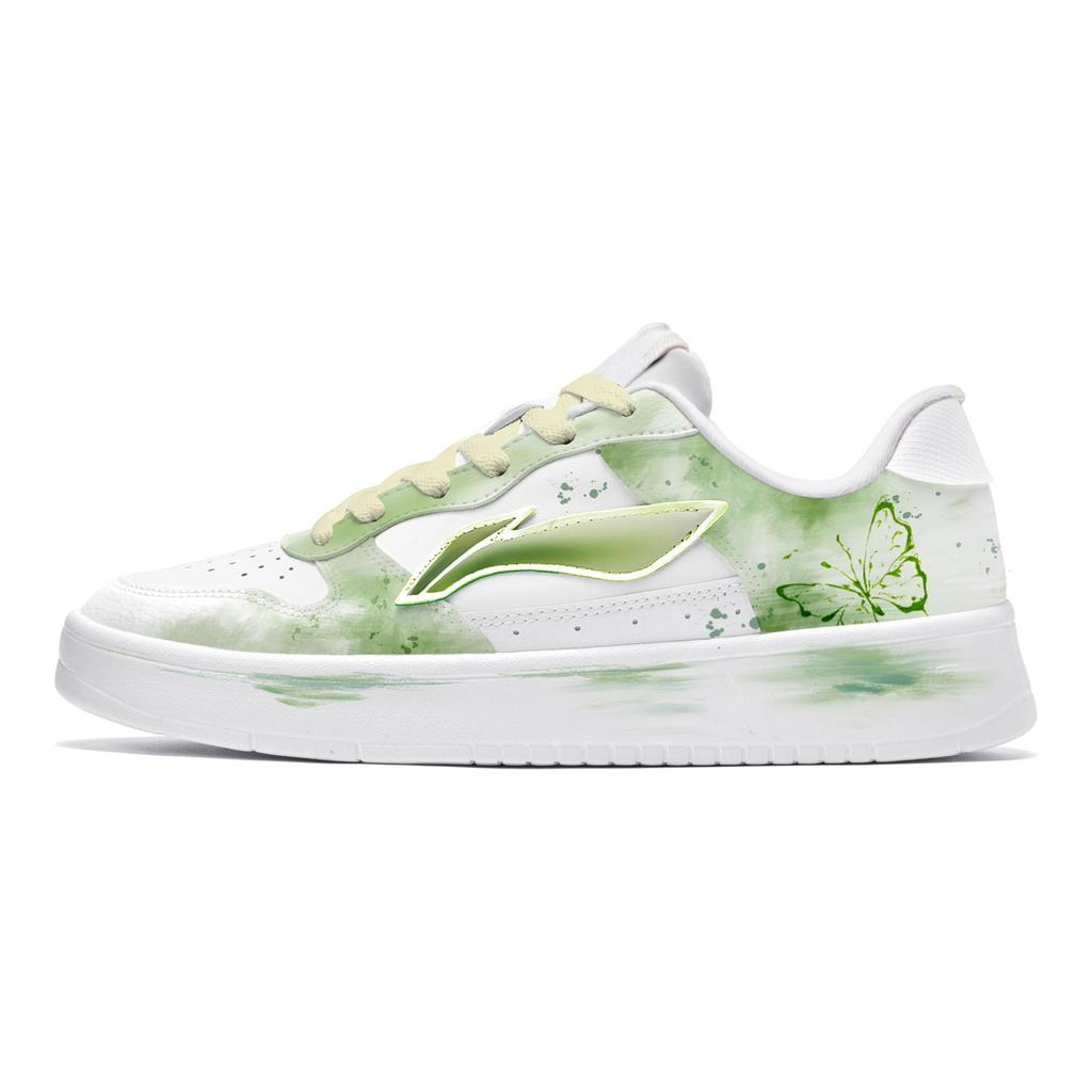 Li Ning Floating Boat Spring Bud Box Abrasion Resistant Slip Resistant Low top Skateboard Shoes Women's Green AGCS420-6(TeamM--BOX)