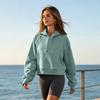 Women's Half Zip Hoodie Cropped Casual Pullover for Athletic Wear