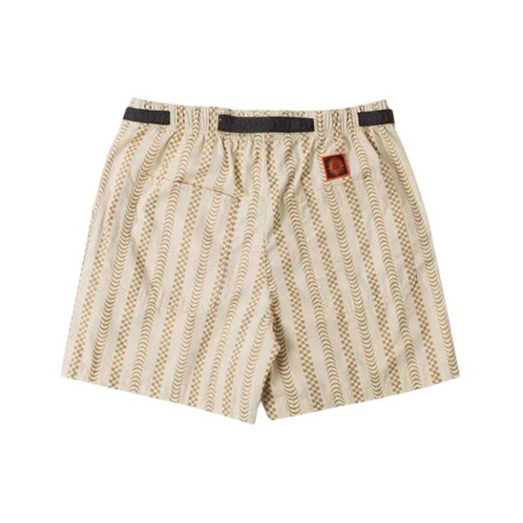 Vans X Spitfire Collaboration Checkerboard Wave Stripe Casual Shorts Women Shorts Off-White VN000GJSDJR