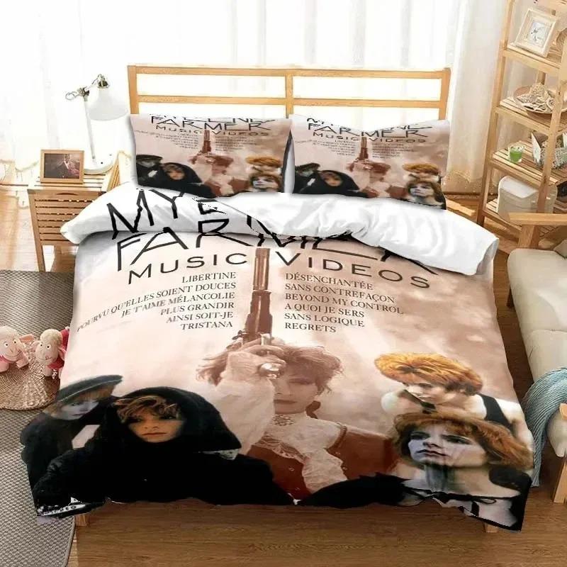 3D Print Singer Mylene Farmer Bedding Set Duvet Cover Bed Set Quilt Cover Pillowcase Comforter King Queen Size Boys Adult