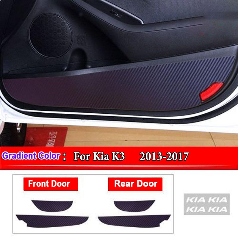 For Kia Sportage K2 K3 K4 KX3 K5 KX5 KX7 Car Inner Door Anti Kick Pad Carbon Fiber Patterned Pad Stickers Protective Accessories