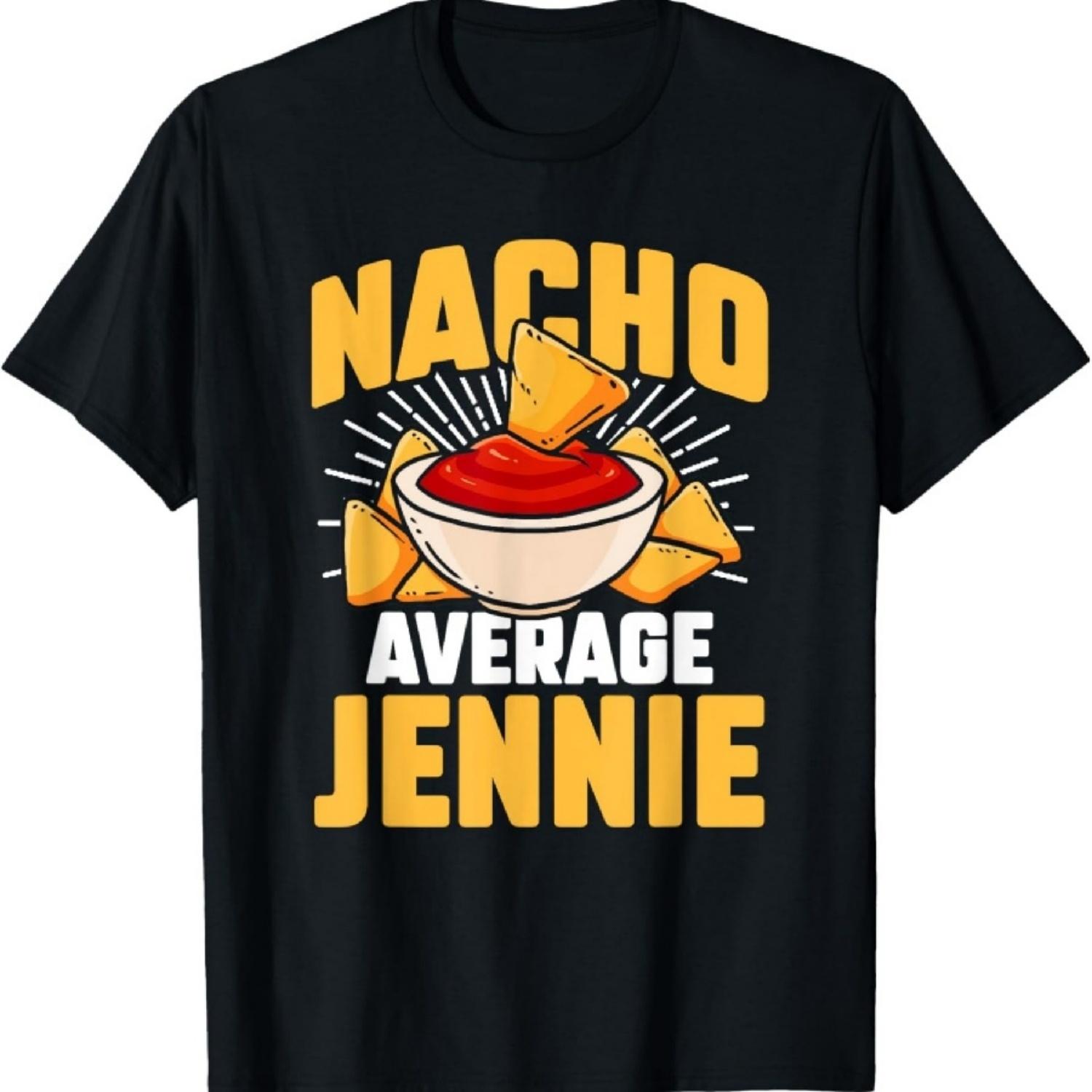 

Смешная футболка с персонализированным именем Funny Taco Nacho Average Jennie XXXXXL чёрный