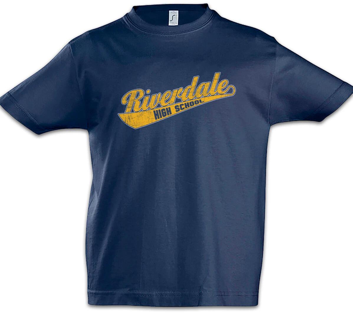 R High School Kids Boys T-Shirt Riverdale Symbol Logo Archie School Navy- 160