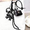 Bag Charm Exquisite Woven Maillard Bow Rope Pendant Earphone Gifts Mini Bow Leather Ornaments Bag Accessories for Women