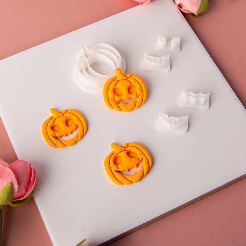 Soft Pottery Clay Cutter Halloween Pumpkin Earring Cut Mold Clay Earring Cutters Mold DIY Pottery Tools for Beginners