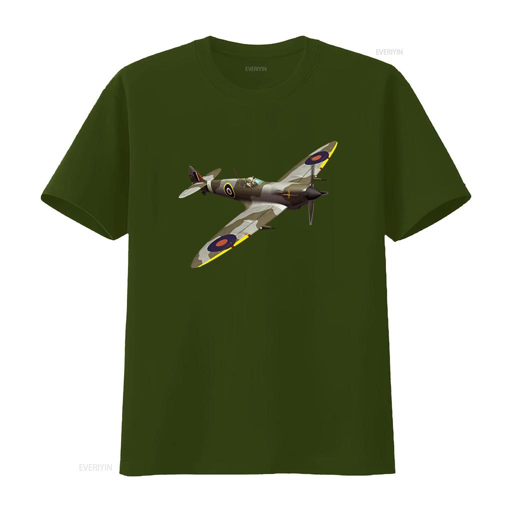 Vintage Supermarine Spitfire Flying Solo Mens Cotton T Shirt Retro Military Aviation Design Comfortable Fit Perfect for