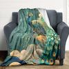 1PC Peacock Feather Pattern Blanket, Soft Warm All-Season Throw for Sofa, Bed, Car, Office, Vibrant Colorful Design, Durable & Cozy Gift for Home Deco