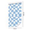 Wallpaper Casual Checkerboard Azure and White for Living Room and Bedroom 50x1000