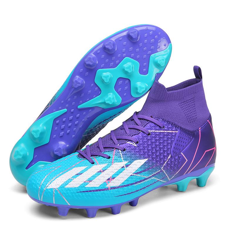 

High-top football shoes men and women teenagers broken nails adult long nails student broken nails TF children s grass training shoes 35