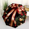 Christmas Wreath with Bow and Ornaments-Festive DecorationUmbrella with Cute Design,Portable 3-Fold Compact Umbrella for Men&Women,Valentine