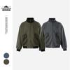Trendy Patchwork Washed Cotton Stand Collar Men's Workwear Jacket - Spring/Autumn