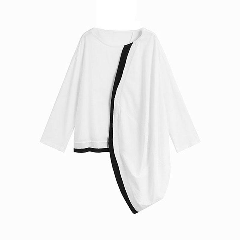 

XITAO Женские асимметричные футболки Топ DMJ2275 One Size белый