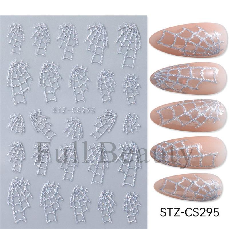 New Nail Art Stickers Halloween Pumpkin Ghost Love Spider Web Cute Cartoon Adhesive Nail Stickers