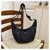 Large Capacity Simple Casual Women's Canvas Bag Lazy Solid Color Dumpling Bag Versatile Fashion Women's Shoulder Oblique Span Bag