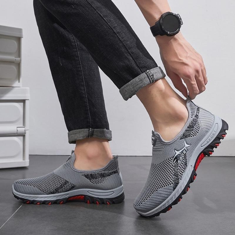 Trend Men Non-leather Casual Shoes Summer  Men Breathable Mesh Sneakers Lightweight Outdoor Non Slip Man Sport Running Shoes