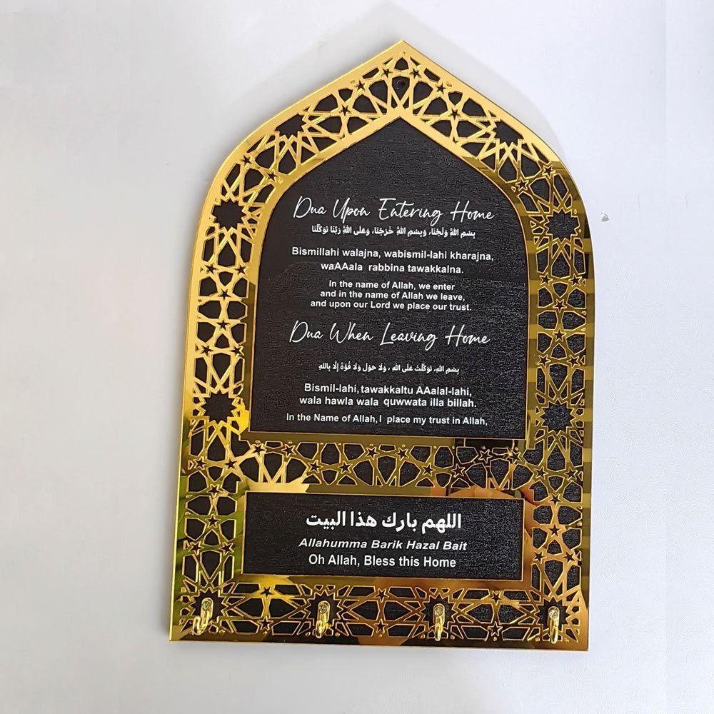 Decorative Acrylic Key Hanger Wall Mounted Arabic Key Holder Durable Key Hook Eid Al Adha Gift