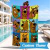 Custom Name Scooby Dog Beach Towel, Soft Quick-Dry Beach Towel, Ideal for Pool, Camping, Perfect Travel Essential Gift