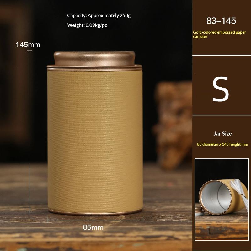 Mini Tea Caddy Sealed Storage Paper Tank Portable Travel Tea Boxes Tea Tin Containers Coffee Canister Kitchen Spice Candy Jar