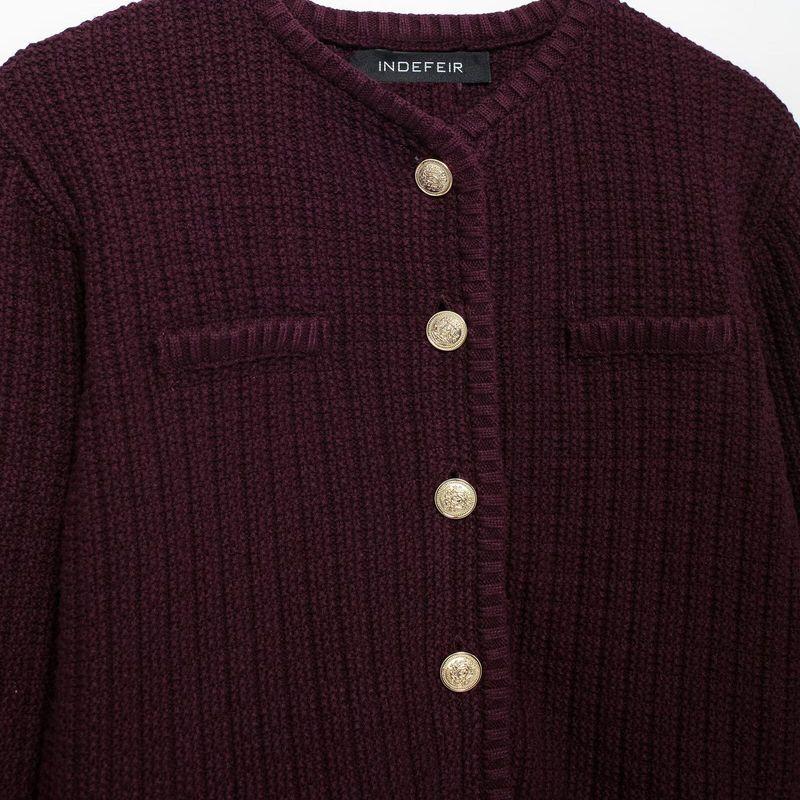 Kaslead New Arrival Women's Clothing Fashion Style Fashion Texture Sense Knitting Short Cardigan 1214993