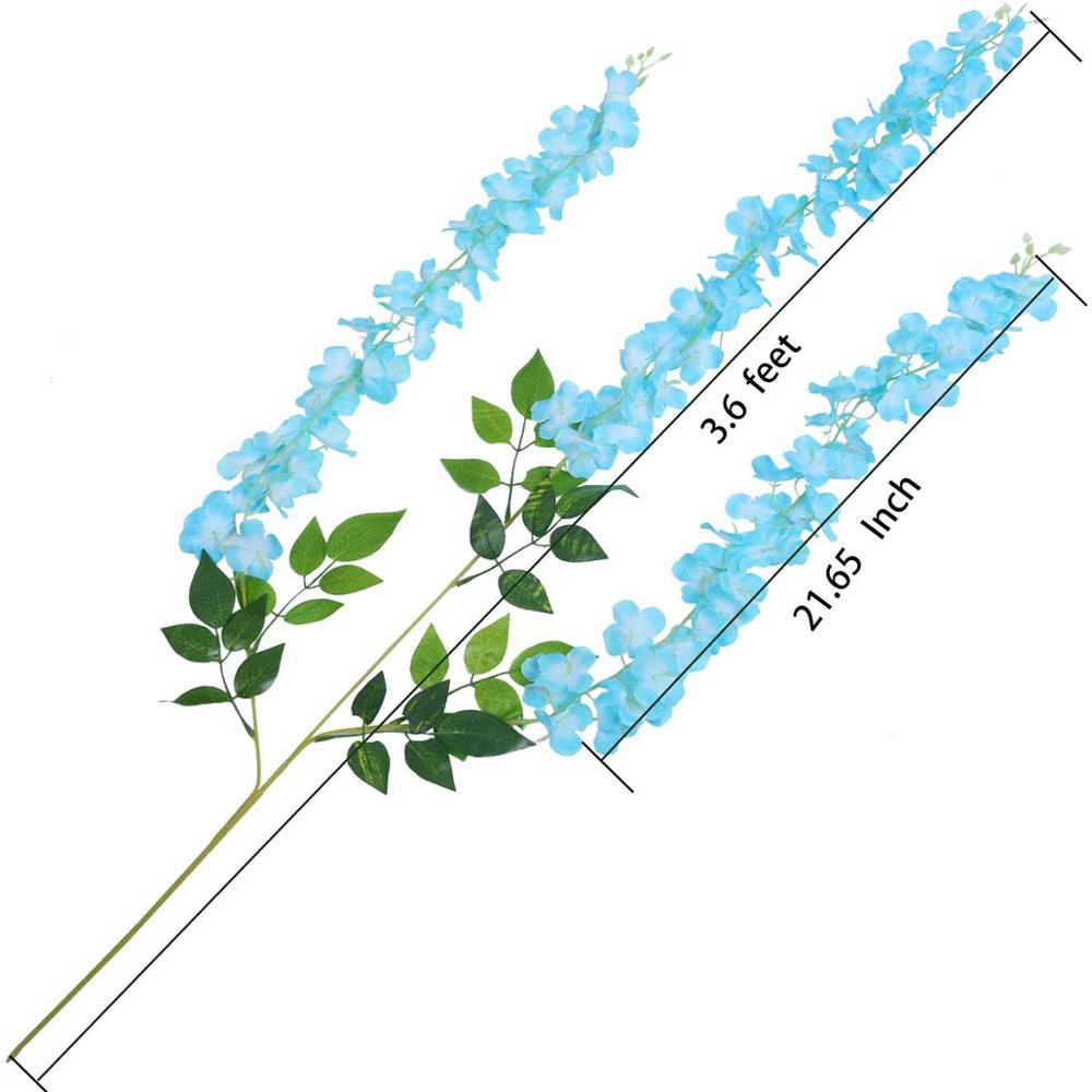 12 TEILE/SATZ Künstliche Blumen Seide Glyzinien Rebe Hängende Blume für Hochzeit Garten Floral DIY Wohnzimmer Büro Dekor