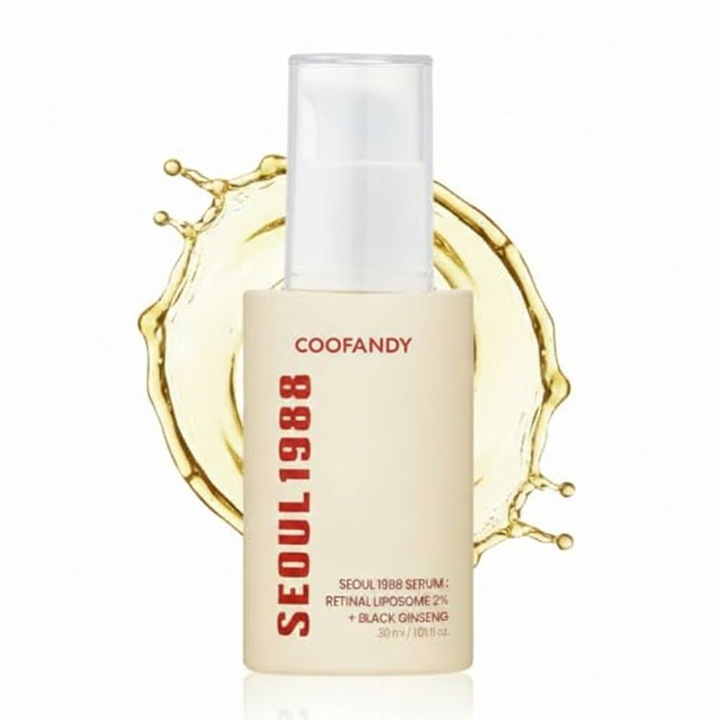 COOFANDY SEOUL 1988 Serum Retinal Liposome 2% + Black Ginseng, 30ml | 1.01fl.oz | 58% Black Ginseng Extract | Retinal serum | Bakuchiol | Vitamin C