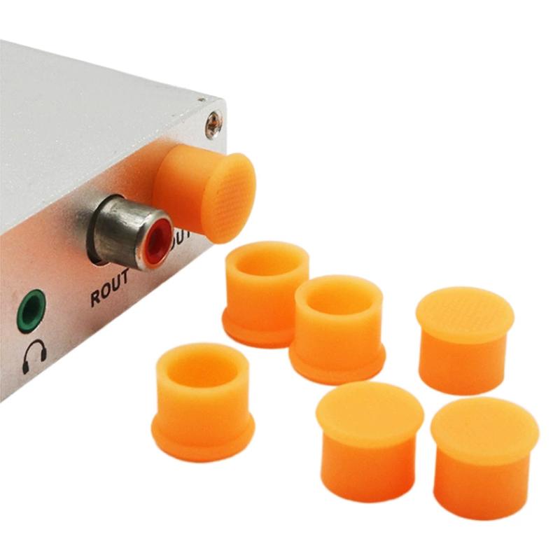 12 Stück/Set RCA-Stecker Silikon Schutz Anti-Staub-Abdeckung TV Audio Video Schnittstelle Staubdichte Abdeckung Lotus-Stecker Anschluss Schutzkappe