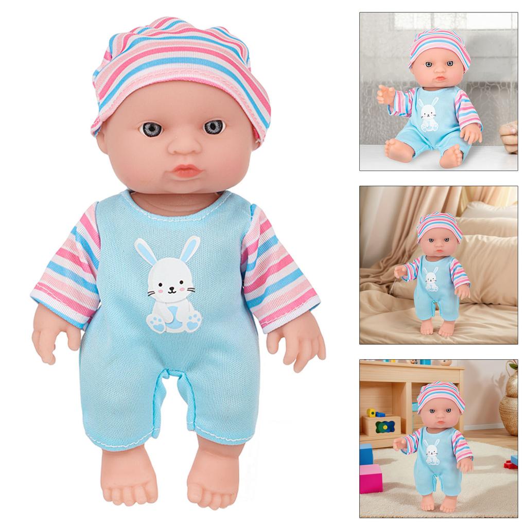 Weichvinyl Babypuppe Pflegepuppe Realistische Reborns Spielzeug Elterliches Spiel Beliebtes Sammlerstück für Kinder 6,5 Zoll