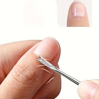 Set Taglia Cuticole e Spingi Cuticole in Acciaio Inossidabile a Doppia Punta - Strumento Inodore per la Rimozione della Pelle Morta per Manicure e Pedicure