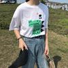 Summer Women Funny Cartoon Print T-Shirt Girl Harajuku Round Neck Loose Casual Y2K Harajuku Tops Graphic Tees Graphic T Shirts