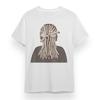 Women's Oversize T-shirt With Minimalist Locs Graphic Unisex White Cotton Tee