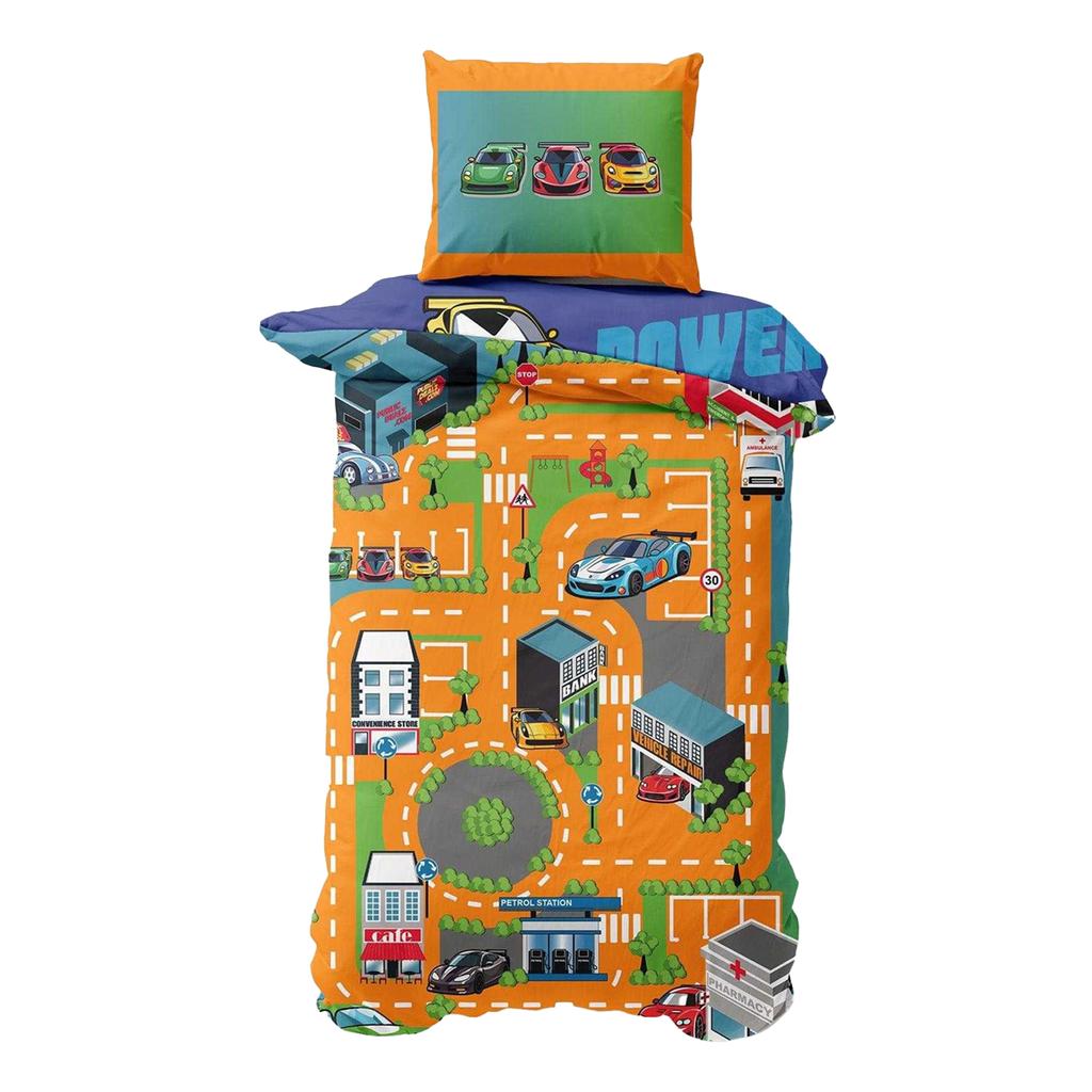 K Collection Champion Road Track Panel Duvet Set