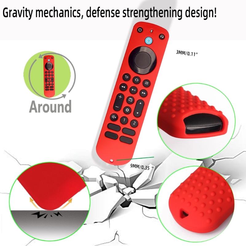 Silicone-Case Compatible for Alexa Voice Remote Controller Shockproof-360° Protective Soft Cover Skin Non-slip Dustproof