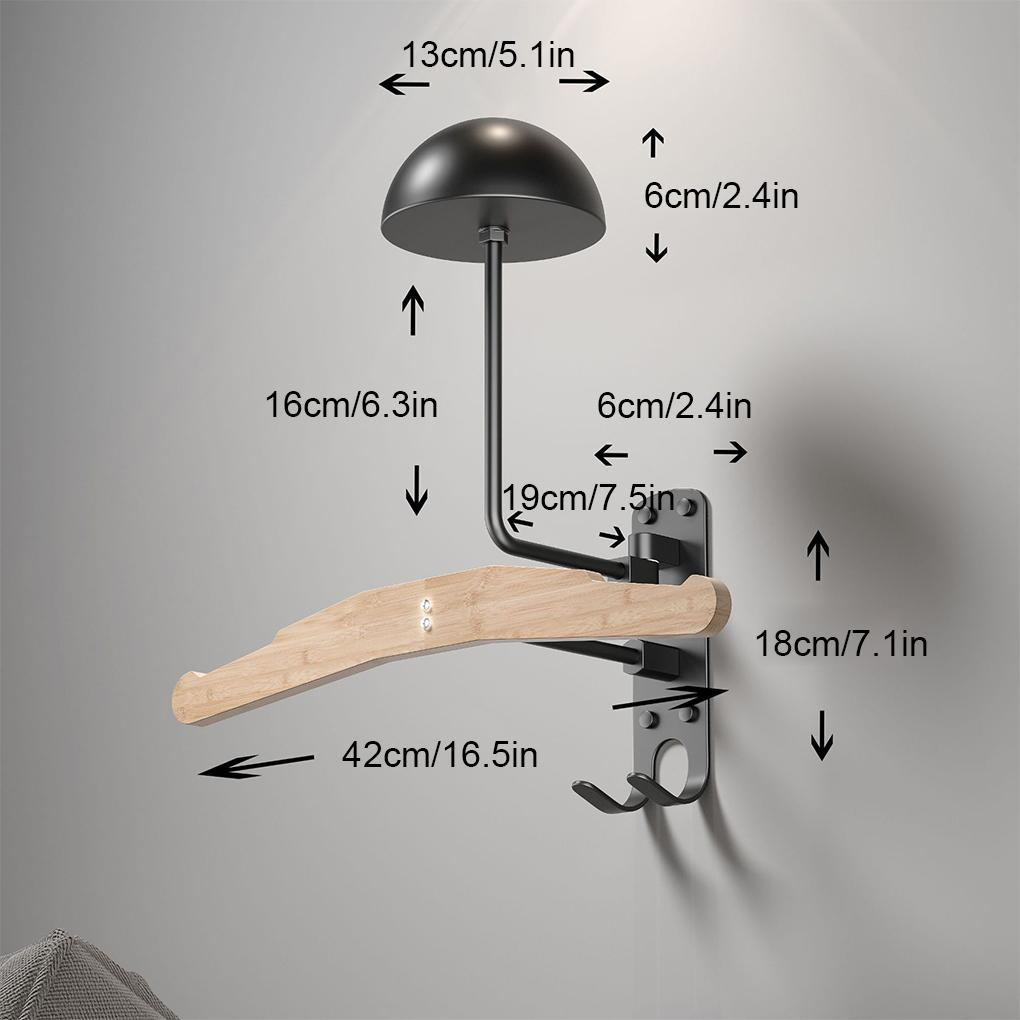 Držák na motocyklovou přilbu otočný o 180° Nástěnný držák na helmu Úložný držák na helmu ze slitiny Hák na věšák na přilbu pro cyklistické přilby