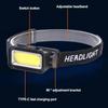 Bright COB Headlamp USB Rechargeable Headlights 18650 Battery Head Torch Powerful Camping Emergency Fishing Waterproof Lamp