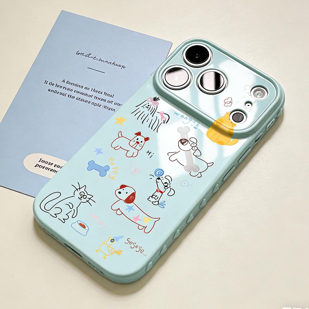 Cure soft cute dog suitable for iPhone17/17Pro mobile phone case anti-drop Apple 16/15 protective case new model